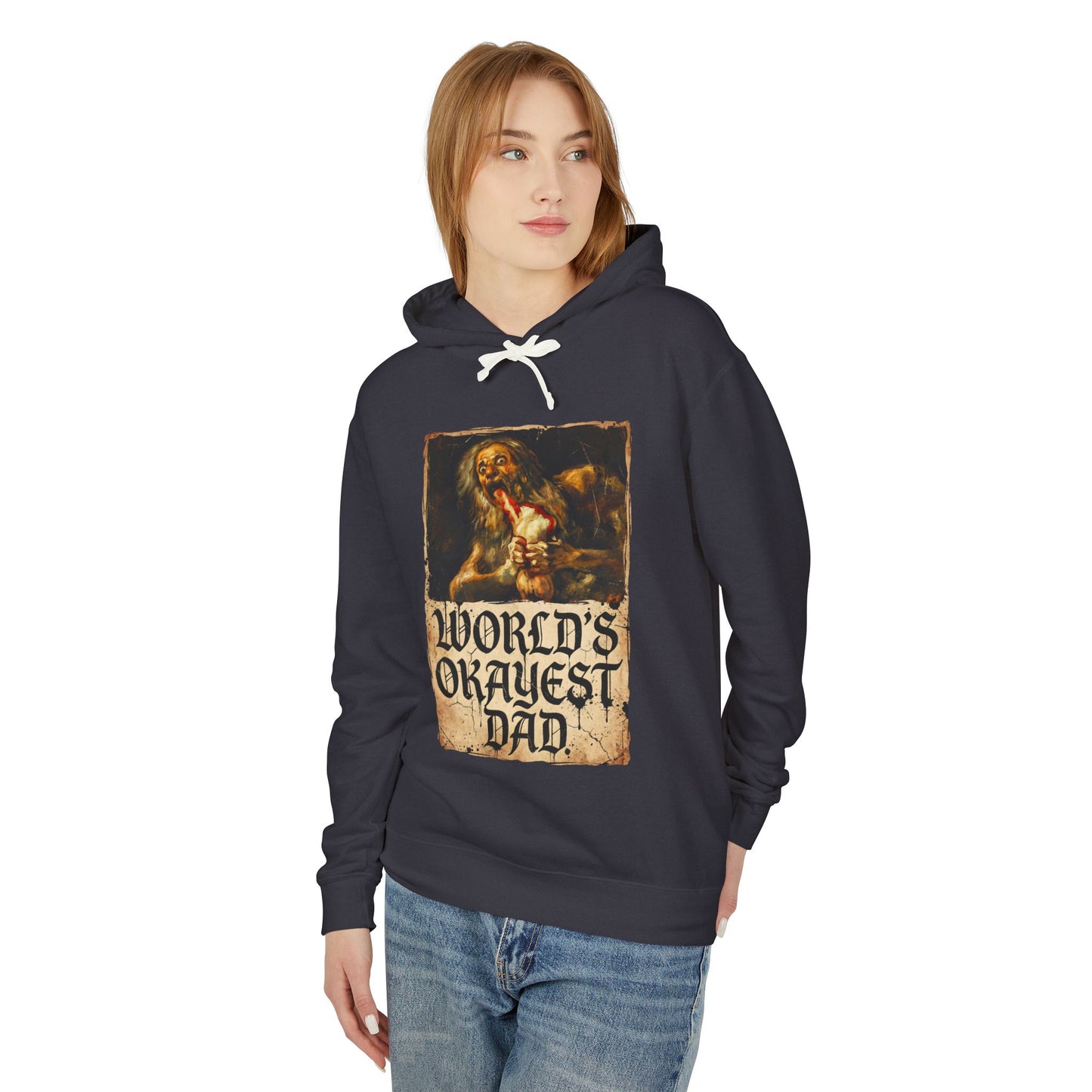 Saturn Devouring His Son Meme – Relatable Family Dinner Cursed Humor Devour me Daddy Unisex Premium Hoodie